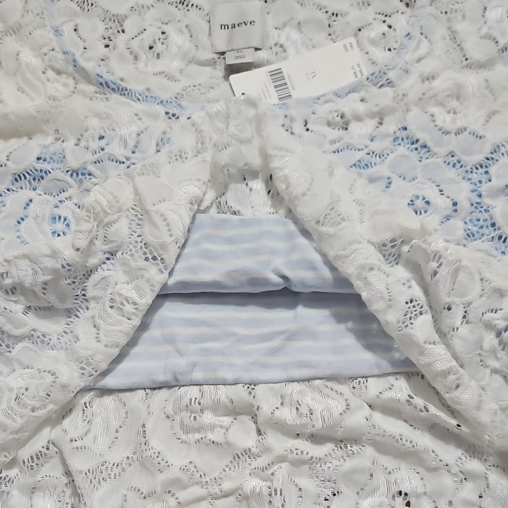 NWT Anthropologie White Lace Tank Top - Picture 5 of 9